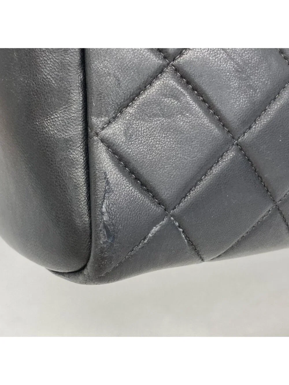 Chanel Shoulder Bag Quilted Lambskin Black Gold